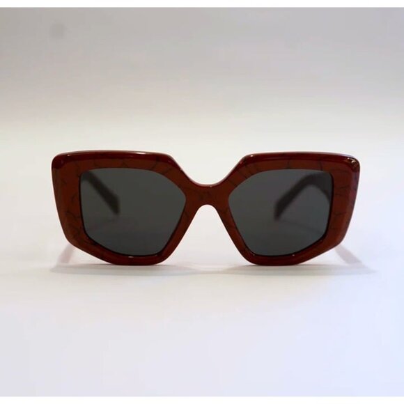 NEW PRADA PR14ZSF - 15D5S0 Red Sunglasses - Picture 3 of 8